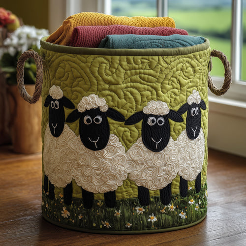Sheep Heaven Quilted Laundry Basket GFTONL5889