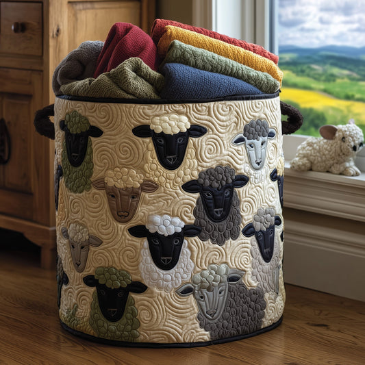 Sheep Heaven Quilted Laundry Basket GFTONL5892