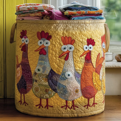 Funky Chicken Quilted Laundry Basket GFTONL5894