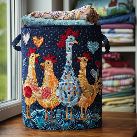 Funky Chicken Quilted Laundry Basket GFTONL5896