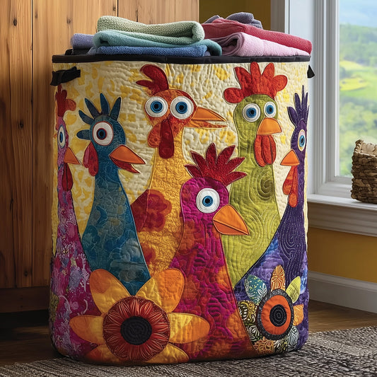 Funky Chicken Quilted Laundry Basket GFTONL5898