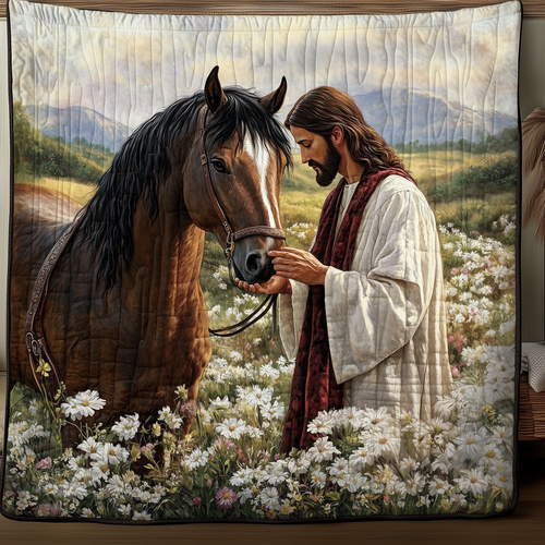 Horse Meets Jesus Quilted Blanket GFTONL589