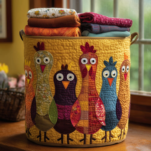 Whimsical Chicken Quilted Laundry Basket GFTONL5905