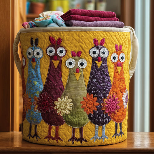Whimsical Chicken Quilted Laundry Basket GFTONL5906