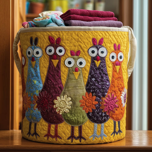 Whimsical Chicken Quilted Laundry Basket GFTONL5906