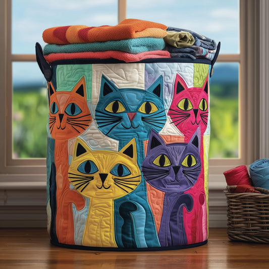 Funky Cat Quilted Laundry Basket GFTONL5917