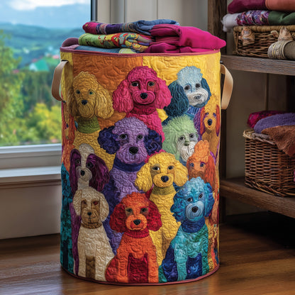 Playful Poodle Quilted Laundry Basket GFTONL5921