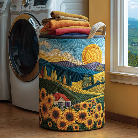 Sunflower Heaven Quilted Laundry Basket GFTONL5927
