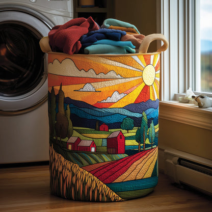 Bucolic Valley Quilted Laundry Basket GFTONL5930