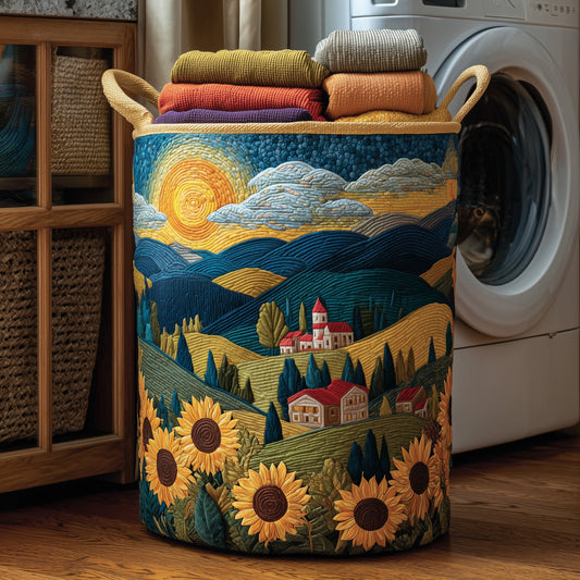 Sunflower Heaven Quilted Laundry Basket GFTONL5939