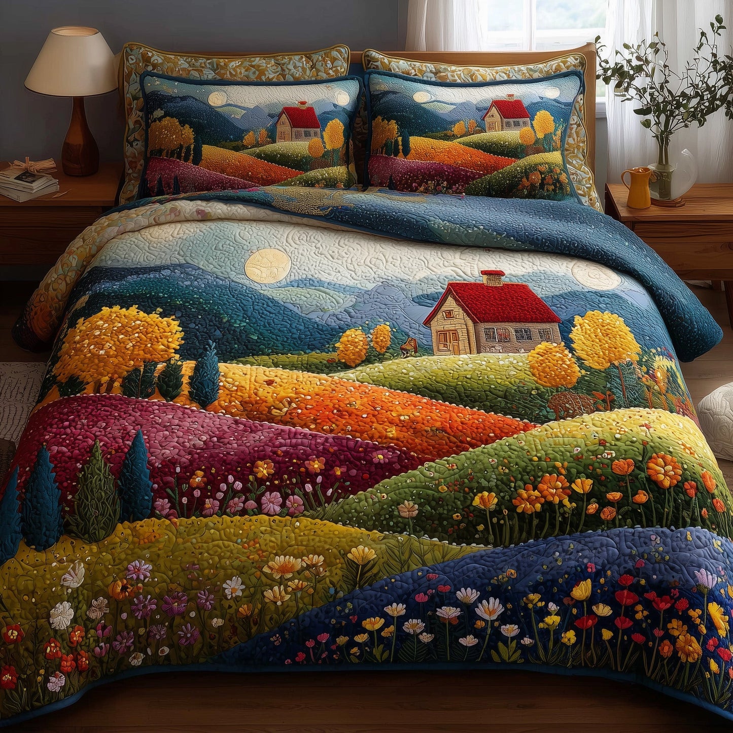 Rolling Heaven 3-Piece Quilted Bedding Set GFTONL5945