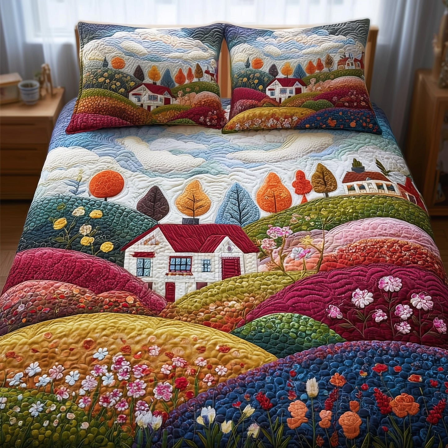 Rolling Heaven 3-Piece Quilted Bedding Set GFTONL5949