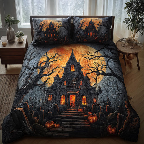 Haunted House 3-Piece Quilted Bedding Set GFTONL5951