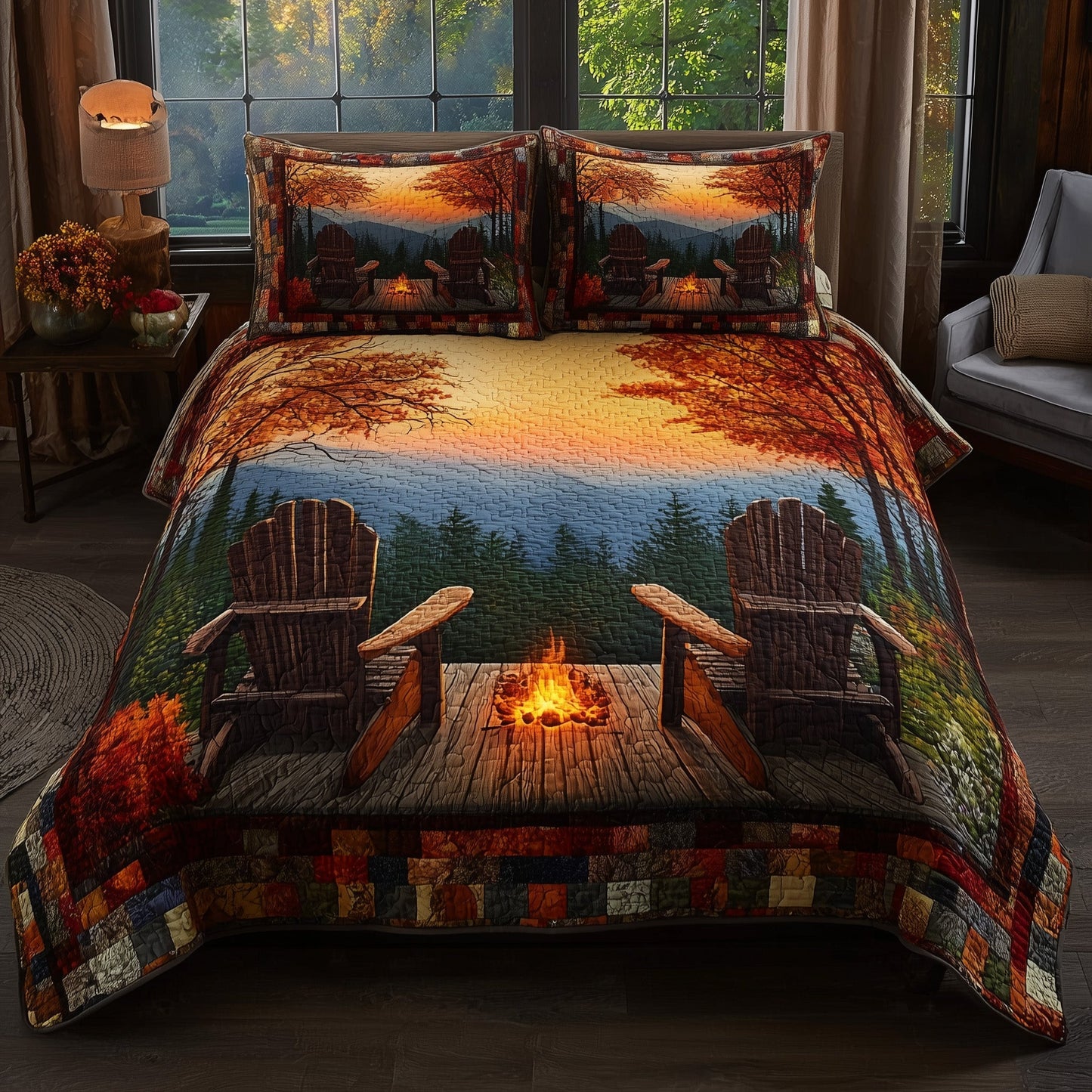 Harmony Autumn 3-Piece Quilted Bedding Set GFTONL5984