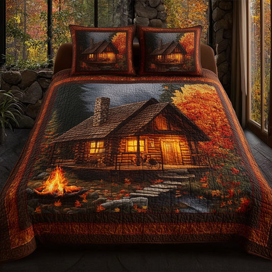 Autumn Cabin 3-Piece Quilted Bedding Set GFTONL5989