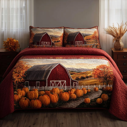 Pumpkin House 3-Piece Quilted Bedding Set GFTONL5996