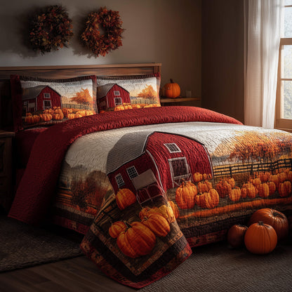 Pumpkin Farm 3-Piece Quilted Bedding Set GFTONL5997
