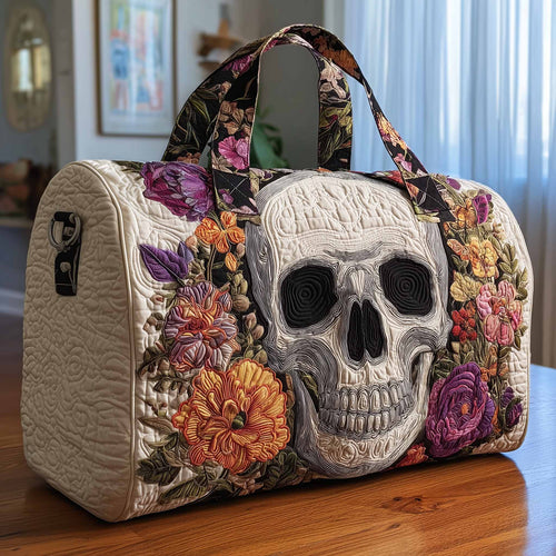 Floral Skull Quilted Duffle Bag GFTONL6021