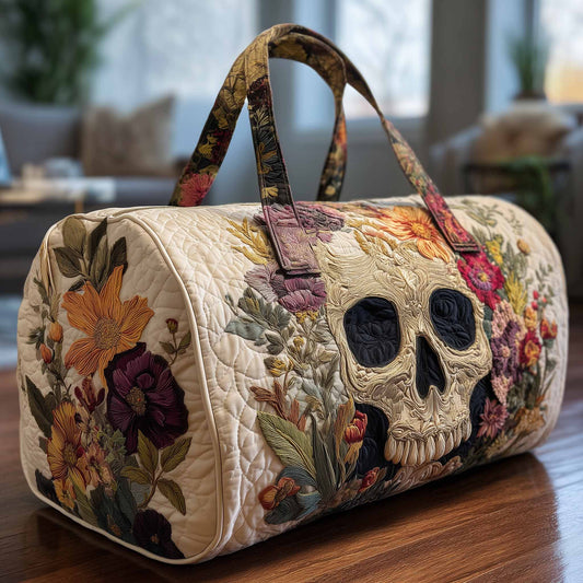 Floral Skull Quilted Duffle Bag GFTONL6023