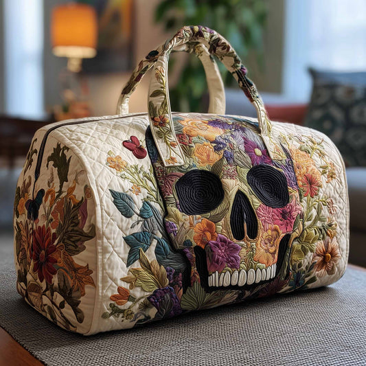 Floral Skull Quilted Duffle Bag GFTONL6024