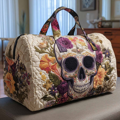 Floral Skull Quilted Duffle Bag GFTONL6026