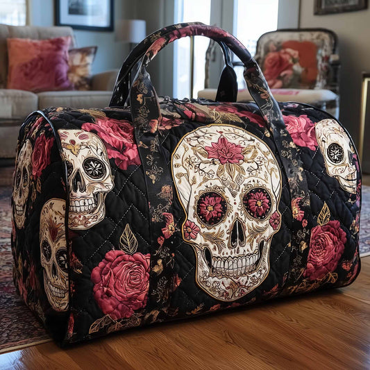 Floral Skull Quilted Duffle Bag GFTONL6029