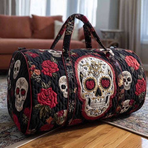 Floral Skull Quilted Duffle Bag GFTONL6030
