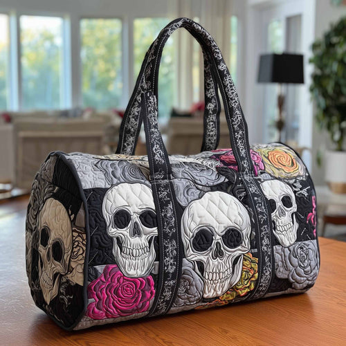 Floral Skull Quilted Duffle Bag GFTONL6032