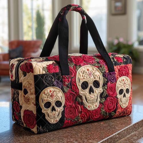 Floral Skull Quilted Duffle Bag GFTONL6034