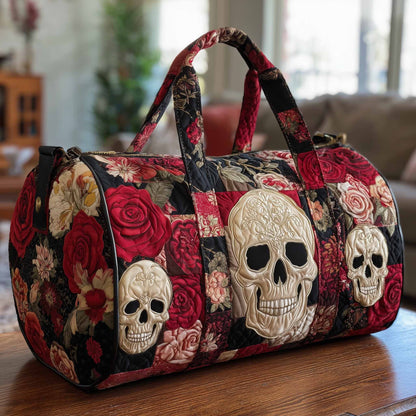 Floral Skull Quilted Duffle Bag GFTONL6035