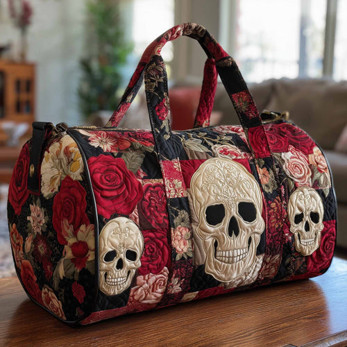 Floral Skull Quilted Duffle Bag GFTONL6035