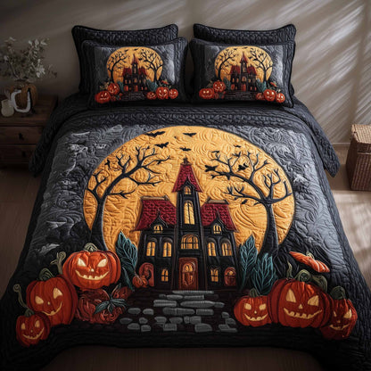 Spooky House 3-Piece Quilted Bedding Set GFTONL6043
