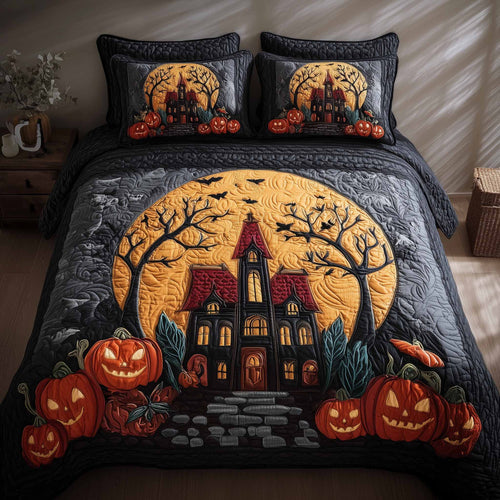 Spooky House 3-Piece Quilted Bedding Set GFTONL6043
