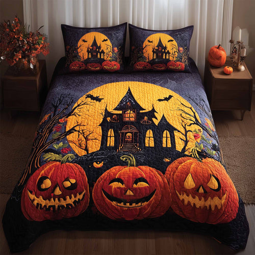 Spooky House 3-Piece Quilted Bedding Set GFTONL6044
