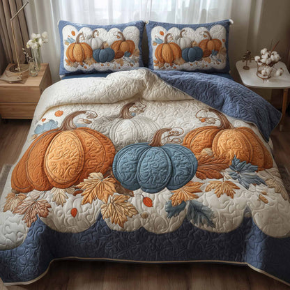 Elegant Pumpkin 3-Piece Quilted Bedding Set GFTONL6046
