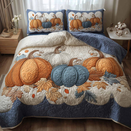 Elegant Pumpkin 3-Piece Quilted Bedding Set GFTONL6046