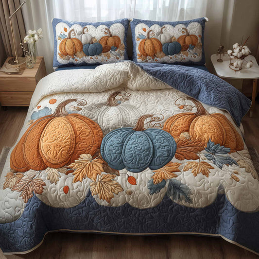 Elegant Pumpkin 3-Piece Quilted Bedding Set GFTONL6046