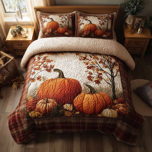 Pumpkin Heaven 3-Piece Quilted Bedding Set GFTONL6047