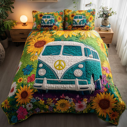 Hippie Van 3-Piece Quilted Bedding Set GFTONL6048