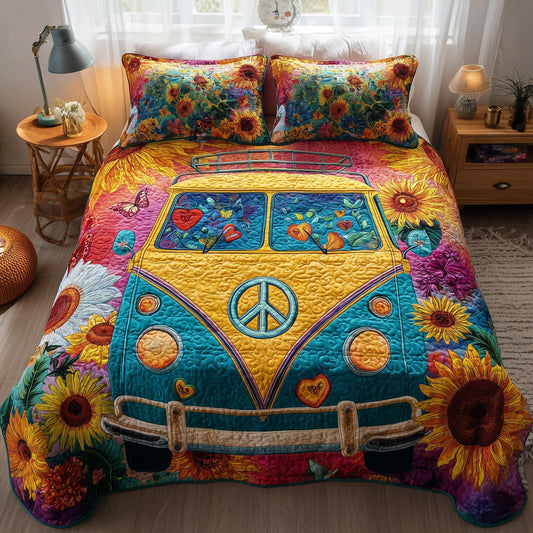 Hippie Van 3-Piece Quilted Bedding Set GFTONL6050
