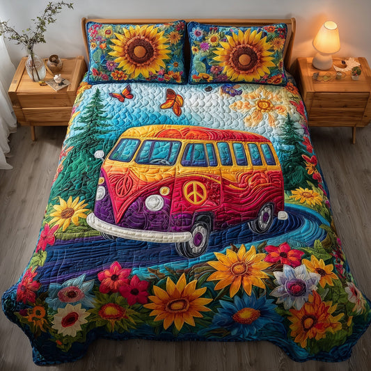 Hippie Van 3-Piece Quilted Bedding Set GFTONL6052