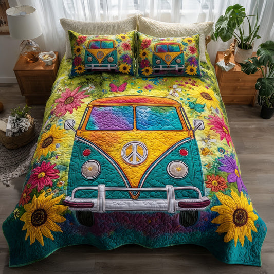 Hippie Van 3-Piece Quilted Bedding Set GFTONL6054