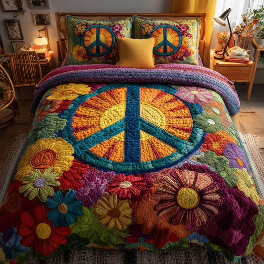 Hippie Vibe 3-Piece Quilted Bedding Set GFTONL6056