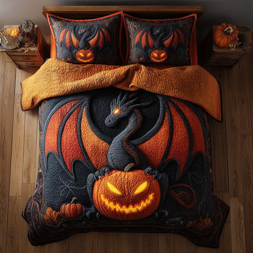 Dragon Pumpkin 3-Piece Quilted Bedding Set GFTONL6058