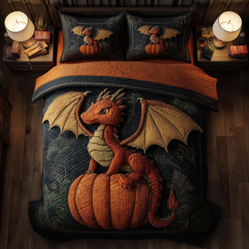 Dragon Pumpkin 3-Piece Quilted Bedding Set GFTONL6062