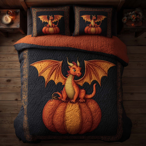 Dragon Pumpkin 3-Piece Quilted Bedding Set GFTONL6065