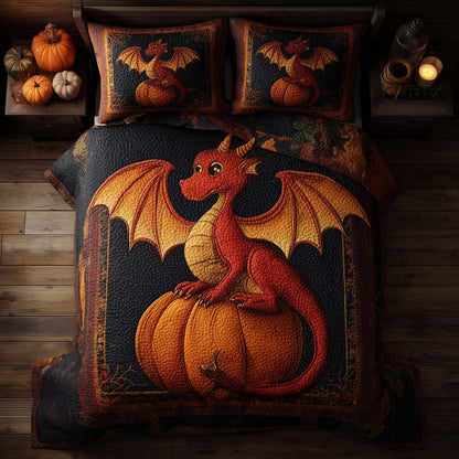 Dragon Pumpkin 3-Piece Quilted Bedding Set GFTONL6066