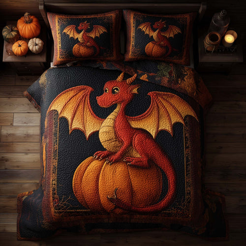 Dragon Pumpkin 3-Piece Quilted Bedding Set GFTONL6066
