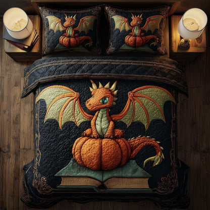 Dragon Pumpkin 3-Piece Quilted Bedding Set GFTONL6067