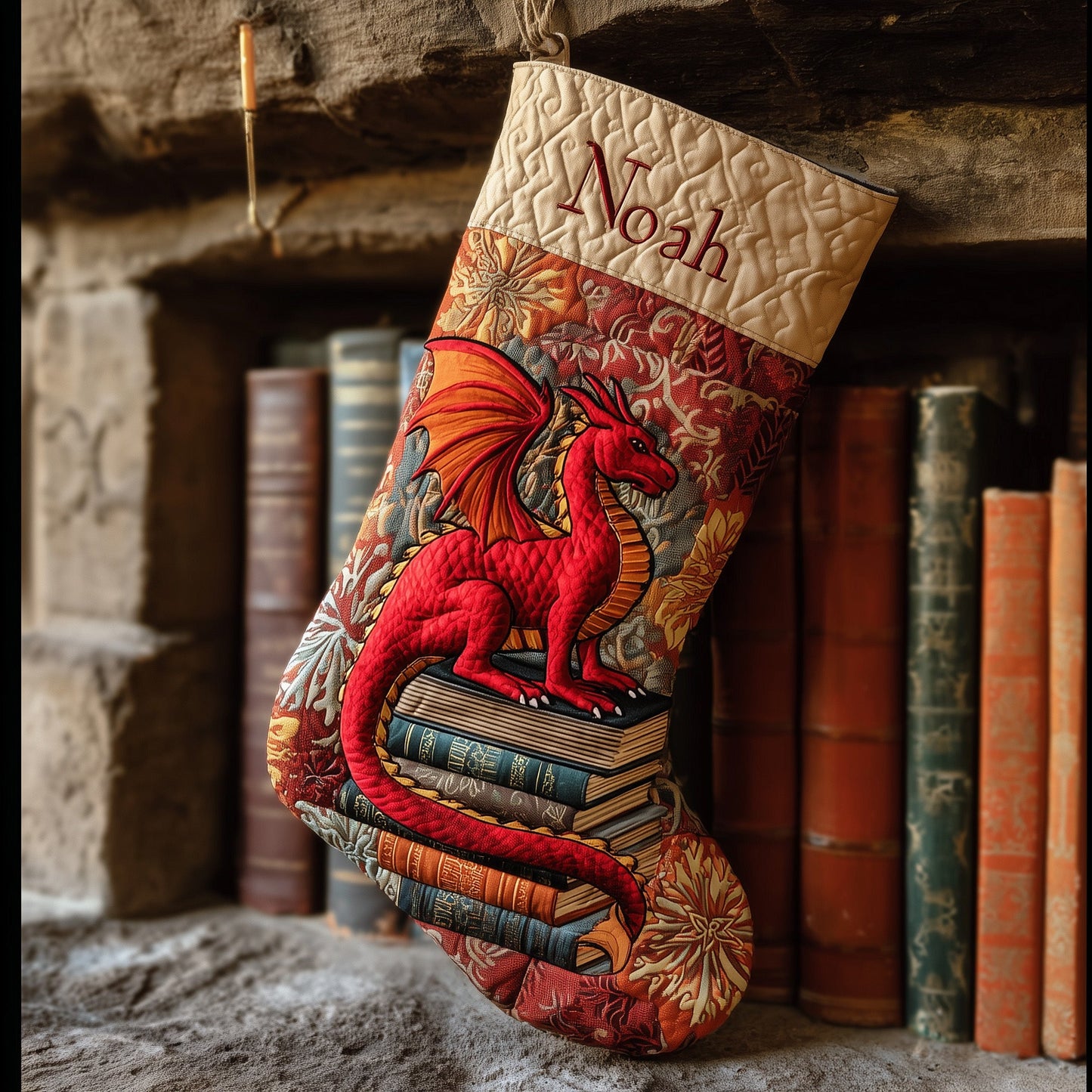 Dragon Quilted Christmas Stocking GFTONL6070